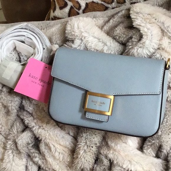 NWT Kate Spade Katy Textured Leather Flap Chain Crossbody in Ocean Beach $258 - Picture 10 of 10